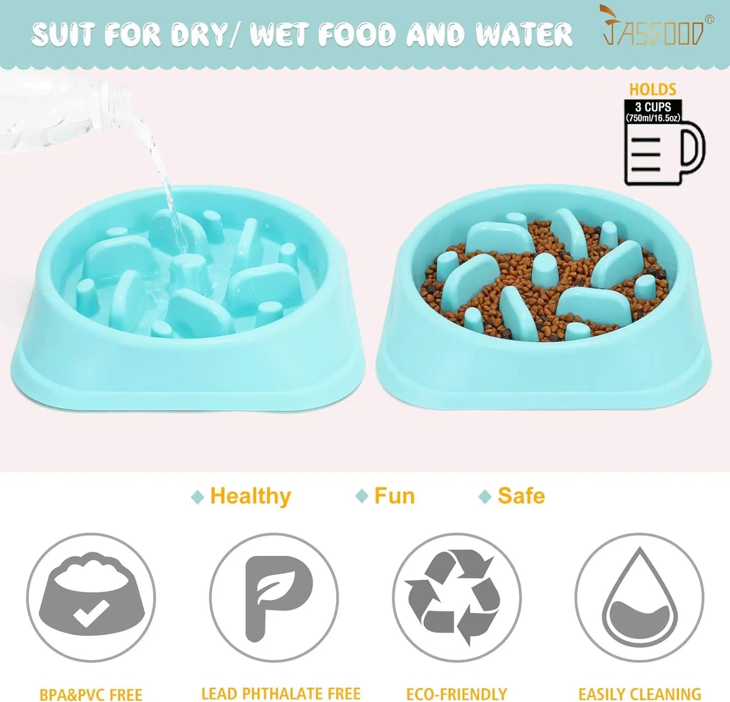 Slow Feeder Dog Bowl for Large Dogs, Food-Safe Material, Anti-Choke Puzzle Bowl
